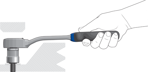 Reversible ratchet 1/2" offset handle - 2746786 (2)