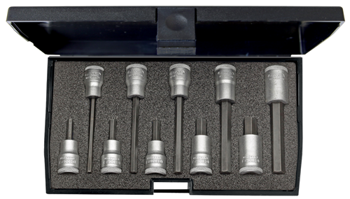 Screwdriver set 3/8" 10 pieces internal hexagon 4-10mm - 1509918 (1)
