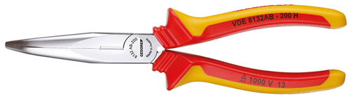 VDE Bent nose telephone pliers with VDE insulating sleeves 200 mm - 1552147 (1)