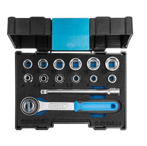 Socket set 1/4" 13 pieces UD profile 4-13 mm - 1815598 (1)