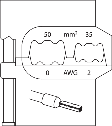 Module insert for conductor end-sleeves 50/35mm - 1830627 (1)