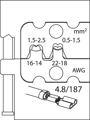 Module insert for flat plugs 4.8 - 1830643 (1)