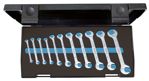 Double open-end spanner set 11 pieces 4,5-13 mm - 1879146 (1)
