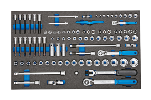 Socket wrench set 1/4" + 3/8" + 1/2" in check tool module, 91 pieces - 2016257 (1)