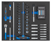 Socket wrench assortment 1/4" in check tool module, 67 pieces - 2016478