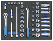 Socket wrench assortment 3/8" in check tool module, 43 pieces - 2016486