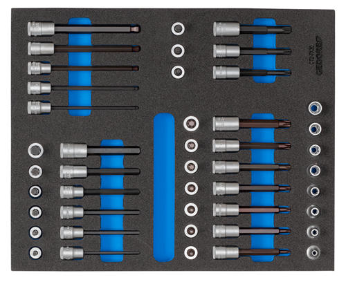 Socket wrench set 3/8" in check tool module, 52 pieces - 2016508 (1)