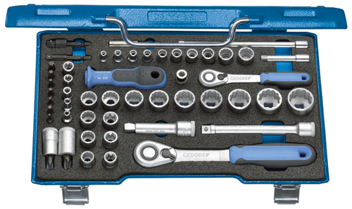 Socket wrench set 3/8" + 1/4" 50 pieces - 2075695 (1)
