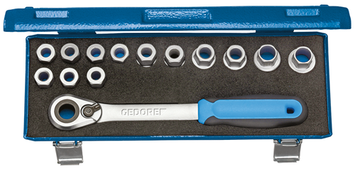 Socket wrench set 1/2" 14 pieces 10-24 mm - 2521563 (1)