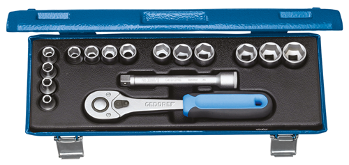 Socket wrench set 3/8" 16 pieces, hexagonal 6-19 mm - 2682885 (1)