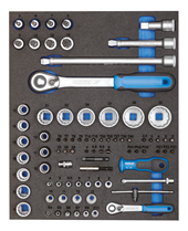 Steckschlüssel-Sortiment 1/4"+1/2" in 2/4 CT-Modul - 2957191