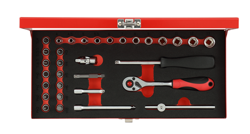 Socket wrench set 1/4" 32 pieces 4-13 mm - 3300000 (1)