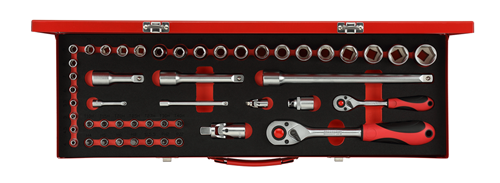 Socket wrench set 1/4" + 1/2" 49 pieces - 3300010 (1)