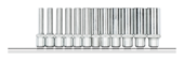 Steckschlüssel-Satz 1/4" 12-teilig 6-kant+Leiste - 3300021