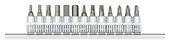 Schraubendrehereinsätze 1/4" + Leiste 13-teilig - 3300022