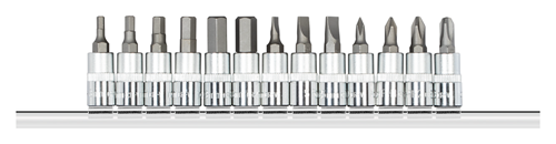 Screwdriver bits 1/4" + bar 13 pieces - 3300022 (1)