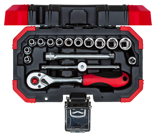Socket wrench set 1/4" 16 pieces 4-13 mm - 3300050 (1)