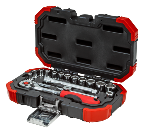 Socket wrench set 1/4" 16 pieces 4-13 mm - 3300050 (2)