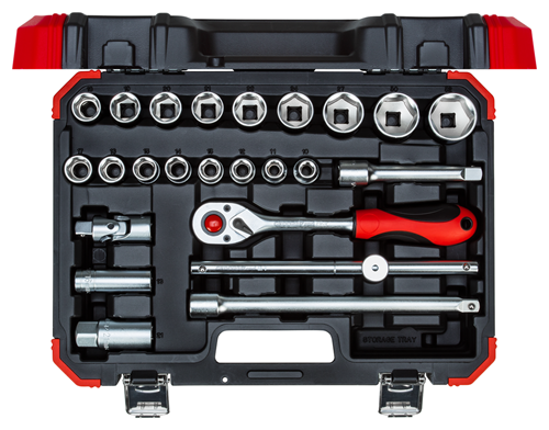 Socket wrench set 1/2" 10-32 mm 24 pieces - 3300055 (1)