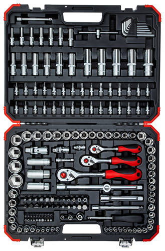 Socket wrench set 1/4" + 3/8" + 1/2" 172 pieces - 3300058 (1)
