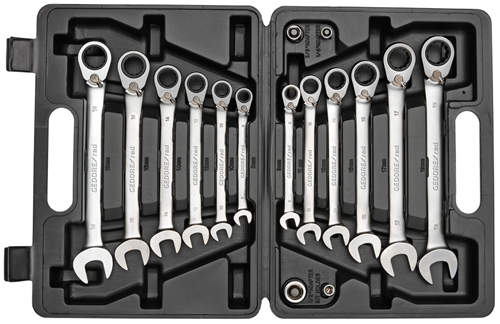 Combination ratchet wrench set 16 pieces 8-19 mm - 3300060 (1)