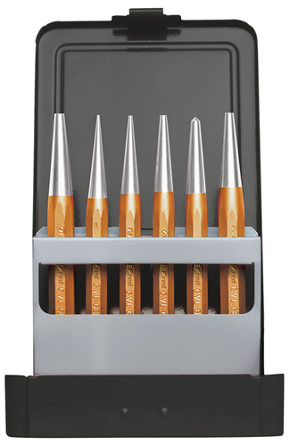 Punch set + center punch 6 pieces Ø 1-10 mm - 3300825 (1)