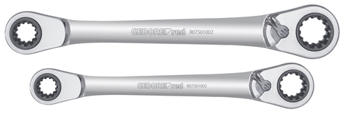 Double combination ratchet wrench set, 2 pieces - 3300900 (1)