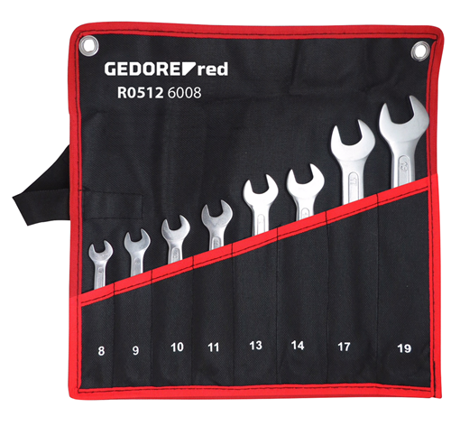 Double open-end spanner set 8 pieces short 6-22 mm - 3301081 (1)