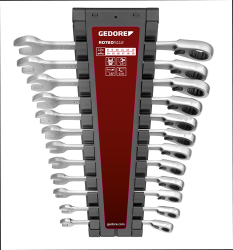 Ratchet ring spanner set 12 pieces - 3301085 (1)