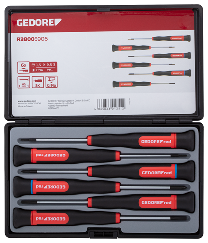 2C Electronic screwdriver set PH+SL 6 pieces - 3301351 (1)