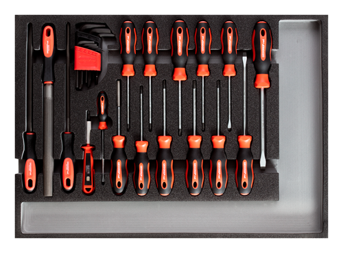 Screwdriver + files tool set in CT module, 26 pieces - 3301683 (1)