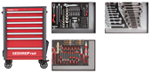 Tool set in the WINGMAN red workshop trolley, 129 pieces - 3301694