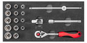 Steckschlüssel-Satz 3/8" in 1/3 CT-Modul 18-teilig - 3301726