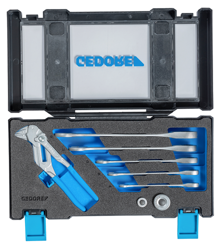 Ratchet wrench set with pliers wrench, 8 pieces - 3416356 (1)