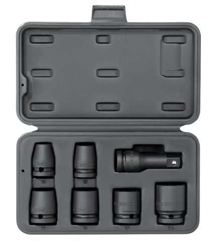 Power screwdriver set 1/2" 7 pieces, hexagon 10-24 mm - 3437426 (1)