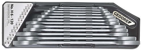 Double open-end wrench set in holder, 12 pieces 6-32 mm - 6079750 (1)