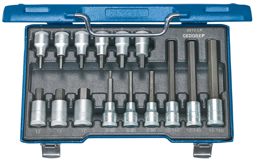 Screwdriver set 1/2" 15 pieces internal hexagon 5-17mm - 6129360 (1)