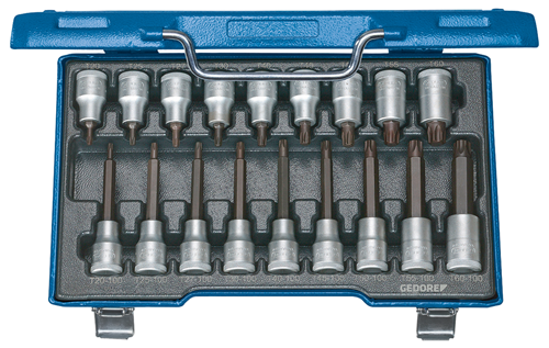 Screwdriver set 1/2" 18 pieces TX T20-60 - 6138510 (1)
