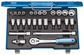 Steckschlüssel-Satz 1/2" 27-teilig 6-kant 10-30 mm - 6139750