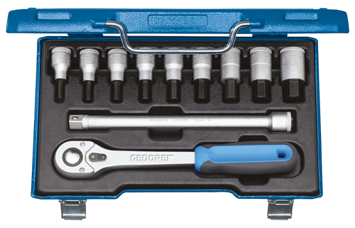 Screwdriver set 1/2" 11 pieces internal hexagon 5-17mm - 6156920 (1)