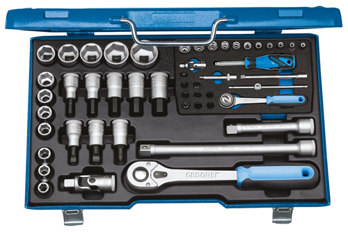 Socket wrench set 1/4" + 1/2" 50 pieces 4-30 mm - 6157490 (1)