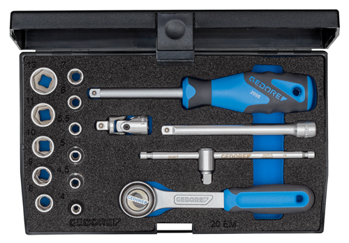 Socket wrench set 1/4" 16 pieces, hexagonal 4-13 mm - 6172290 (1)
