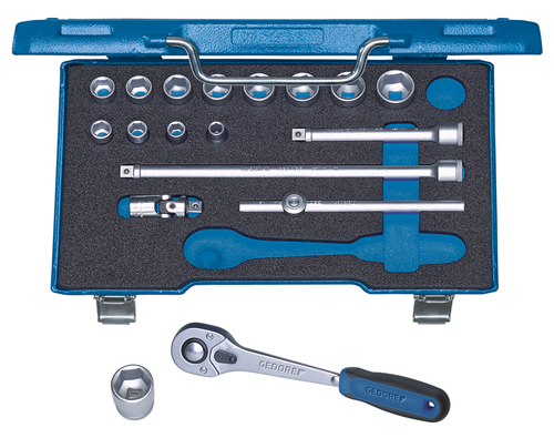 Socket wrench set 3/8" 22 pieces, hexagonal 6-22 mm - 6235470 (2)