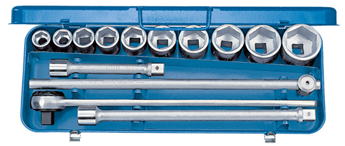 Socket wrench set 3/4" 14 pieces, hexagonal 22-50 mm - 6280180 (1)