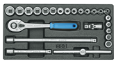 Steckschlüssel-Sortiment 3/8" in 1/3 ES-Modul - 6626070