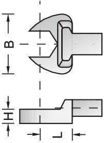 Rectangular open end fitting SE 9x12, 17 mm - 7689600 (2)