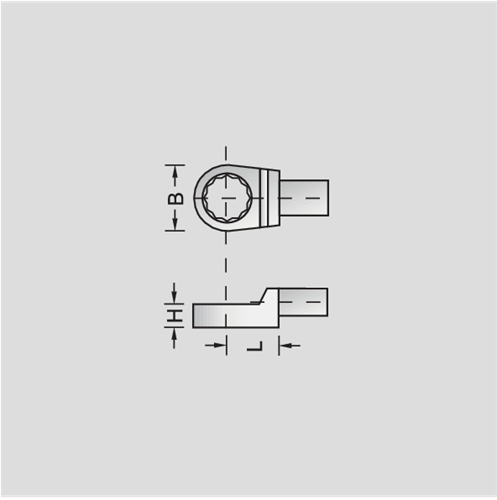 Rectangular ring end fitting SE 9x12, 22 mm - 7693040 (2)