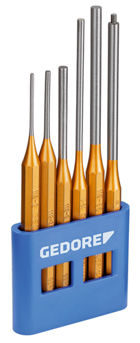Pin punch set in PVC holder, 6 pieces, long shape - 8839990 (1)