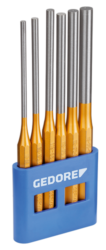Pin punch set in PVC holder, 6 pieces, long shape - 8866290 (1)