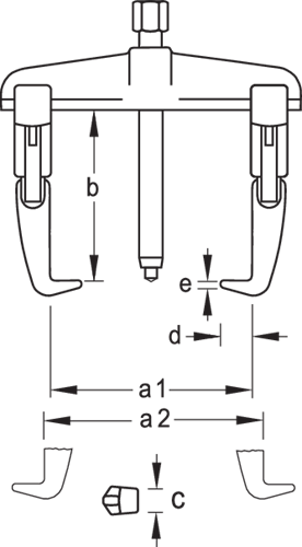 Puller set with 3 hooks 140x100 mm - 2224097 (2)